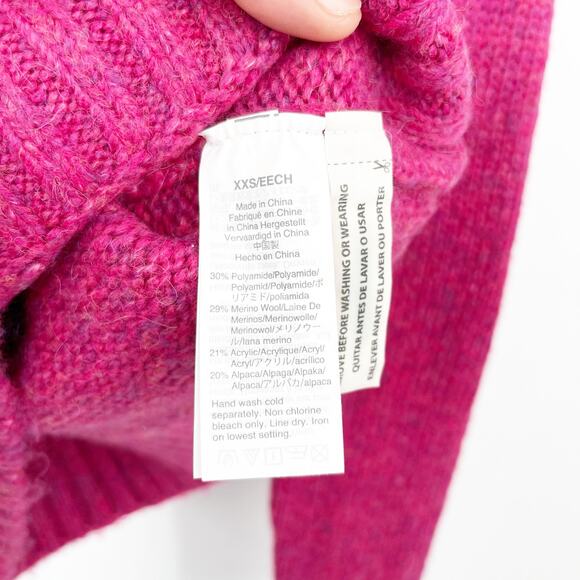 J. Crew Womens Barbiecore Alpaca Merino Wool Blend Pullover Sweater XS Pink - Picture 6 of 9
